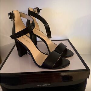 Nine West Black Strappy Heels